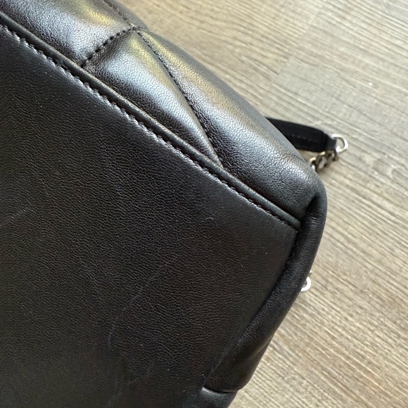 Saint Laurent Lambskin Quilted Monogram Medium Loulou Puffer Chain Satchel Black - Picture 9 of 16